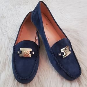 Kate Spade Carmen Sz 8 Blue Suede Loafers